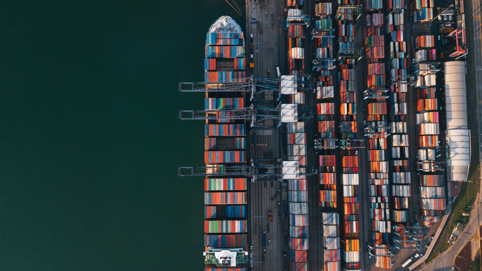 Overhead photo of a port